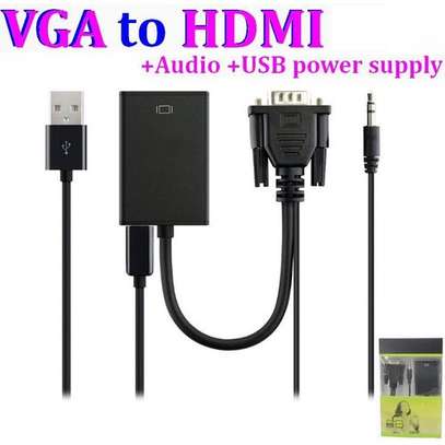 VGA To HDMI Converter Cable Adapter With Audio image 1