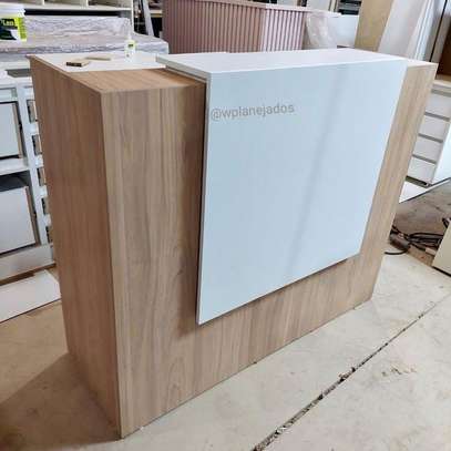 1.4 M Wooden Reception Desk With Drawers image 7