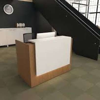 1.4 M Modern Wooden Office Reception Desk image 8