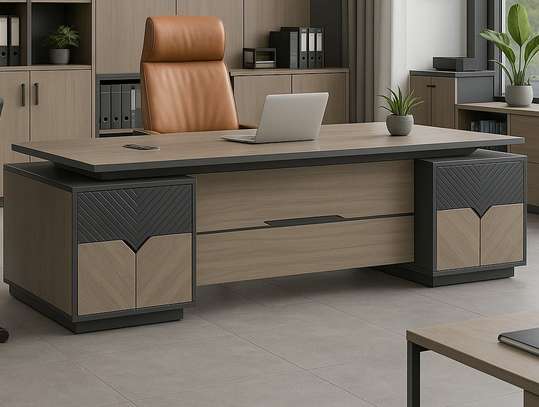 Office Desk:  2400mm L-shaped design desk image 3