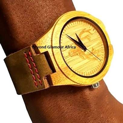 Mens Bamboo leather watch and cardholder image 3