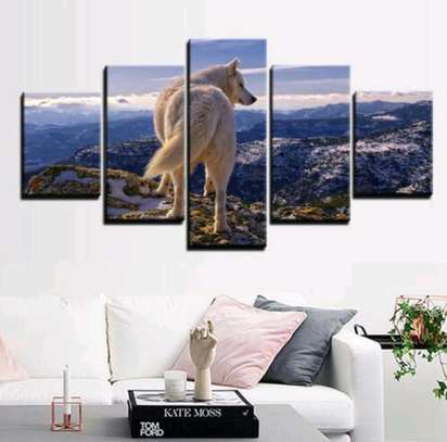 5pcs wall decor the Majestic wolf of the artic image 1