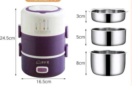 3 layer electric lunch box With 3  removable inserts image 1
