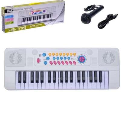 37 Keys Electric Kids Piano with Microphone Musical Toys image 1