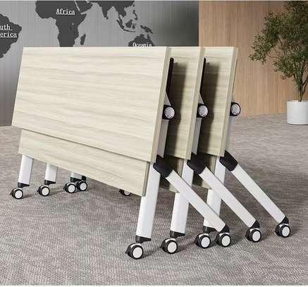 Modern Foldable Meeting Table with Wheels image 4