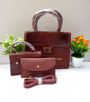 Durable Original quality leather 3in1 (Designer) hand bags image 1