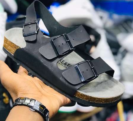 Double Buckle Cork Footbed Brown Sandals Heel Strap in Nairobi CBD