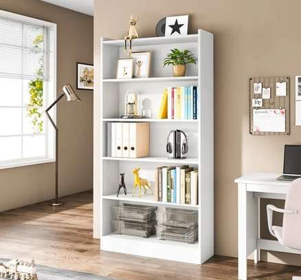 5 Tier Durable Wood Home Office Bookshelf image 2