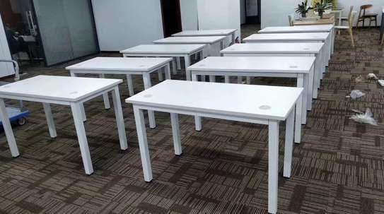 Wooden Metal Frame Computer Table image 3