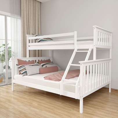 White Wooden Kids Bunk Bed image 2