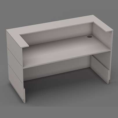 Reception desk: 120cm white reception counter desk image 2
