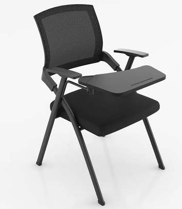 Office Chair: Black Foldable Training Study Chair image 3