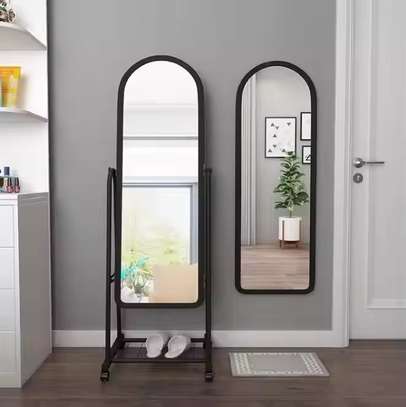 Dressers: Modern Black Arched Full Length Mirror image 1