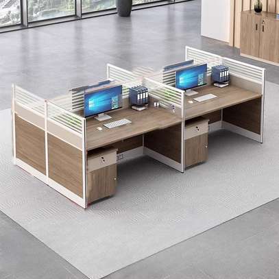 Office Desk: 4-Way Modular Office Workstation image 1