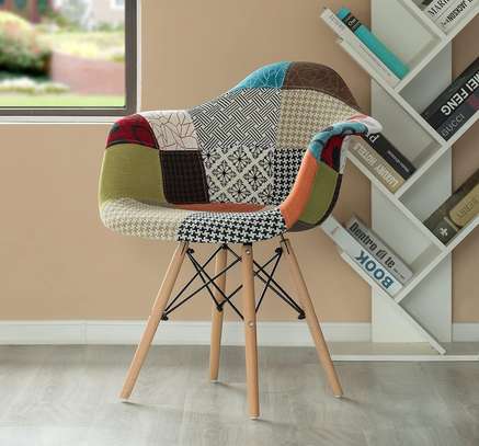 Dining Chair; Fabric Patchwork Dining Chair image 2
