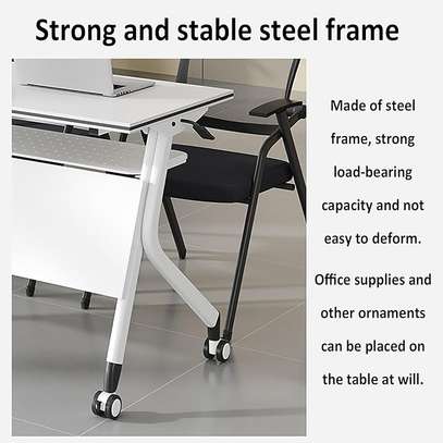 Foldable Seminar Table With Lockable Wheels image 2