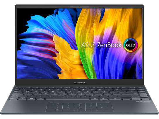 ASUS ZenBook 13 Ultra-Slim Laptop, 13.3" OLED FHD NanoEdge Bezel Display, AMD Ryzen 7 5700U, 8GB LPDDR4X RAM, 512GB PCIe SSD, NumberPad, Wi-Fi 5, Windows 10 Home, Pine Grey, UM325UA-DS71 image 1