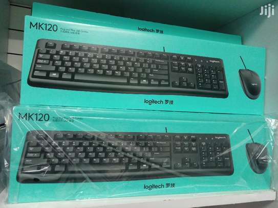 LOGITECH MK120 USB WIRED KEYBOARD AND MOUSE image 1