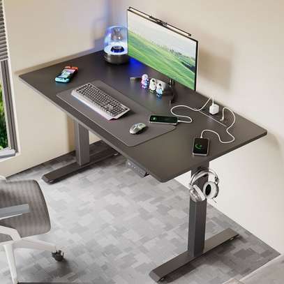 Office Desk; Modern Black Adjustable Office Desk image 1