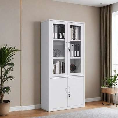 Steel & Glass Door Office Cabinet image 1