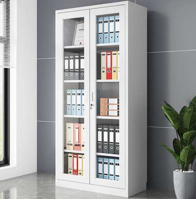 Steel File Cabinet with 2 Glass Swing Doors image 5