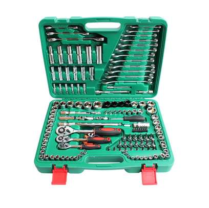 150PCS Box Kit Hand Tools Set Socket Wrench Repair Tools Ratchet Wrench Spanner Set Hand Tools Combination Tool Kits image 1
