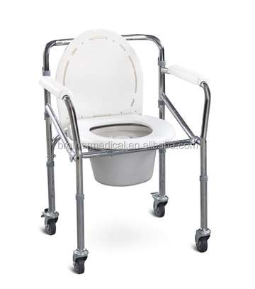 commode seat with wheels (foldable) image 2