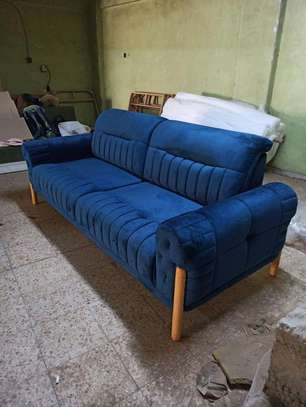 Trendy blue three seater tufted sofa set Kenya image 1