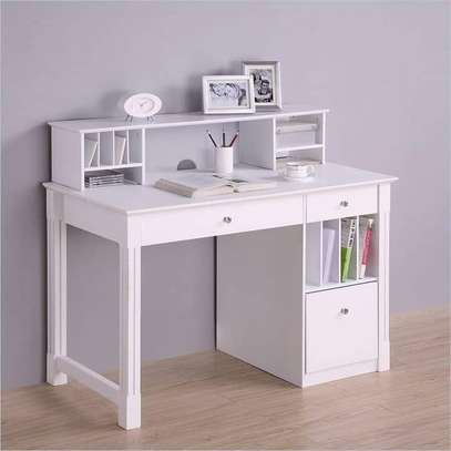 Modern customized Home office desks with a side shelf image 8