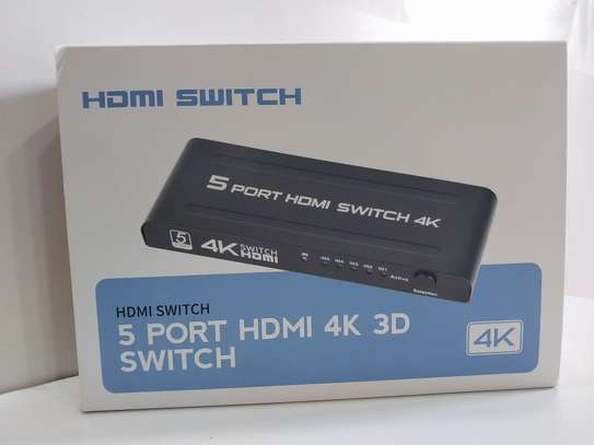 5 Port HDMI Switch with Remote Control and Power Adapter image 1