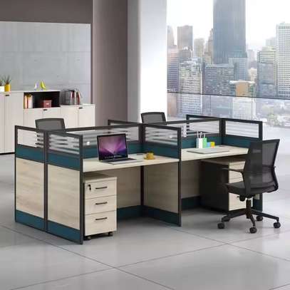 Office Desk: 4-Way Modular Office Workstation image 1