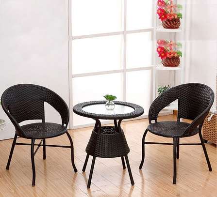 Office Set: Outdoor Brown Rattan Set image 1