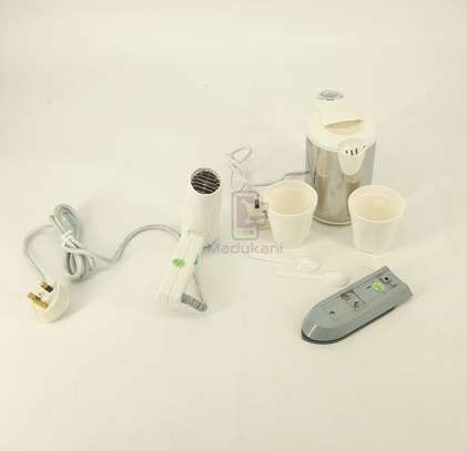 Kettle with Cups, Iron, Hair Dryer Travel Kit Gift Set image 7