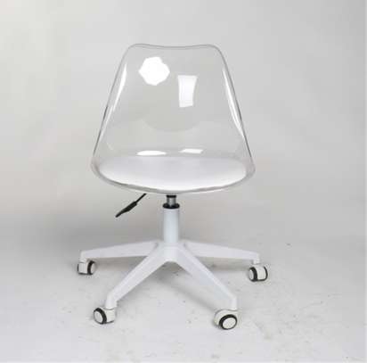 Office Chair : Transparent Swivel Home Study Chair image 6