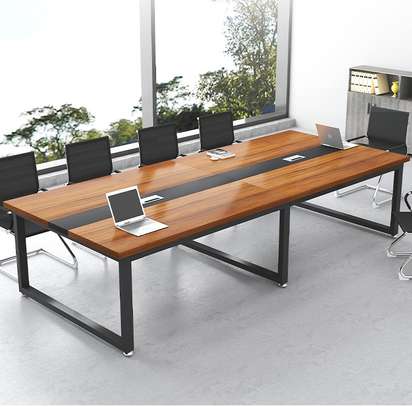 Boardroom Table: 240cm Length Brown Boardroom Tables image 1