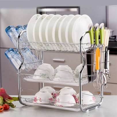3 Tier Stainless Steel Dish Rack Drainer image 2