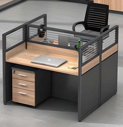 Office Desk :  Modern Workstation of 2 with Open Space image 4