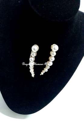 Womens Long Pearl Earrings image 3