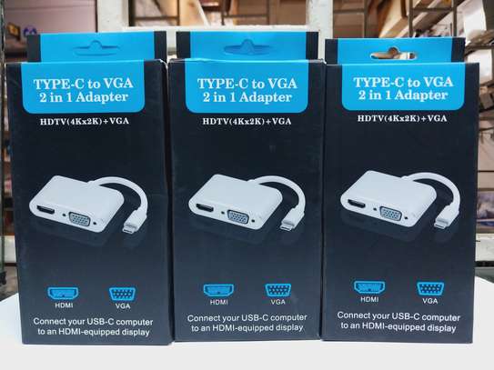 USB-C to VGA & HDMI Adapter 2-in-1 Support 1080p image 2