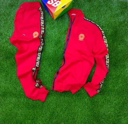 Red versace tracksuit best sale
