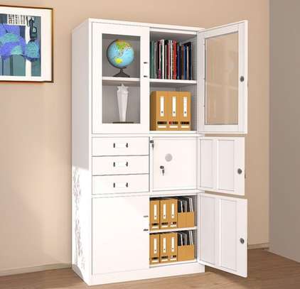 3-Drawer Office Cabinet with Safe & Glass Door Display image 5