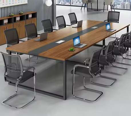 Modern Collaborative Office Table – Multi-Person Wood image 2