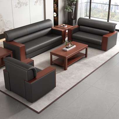Office Sofa: 5 Seater Leather Sofa Set image 1