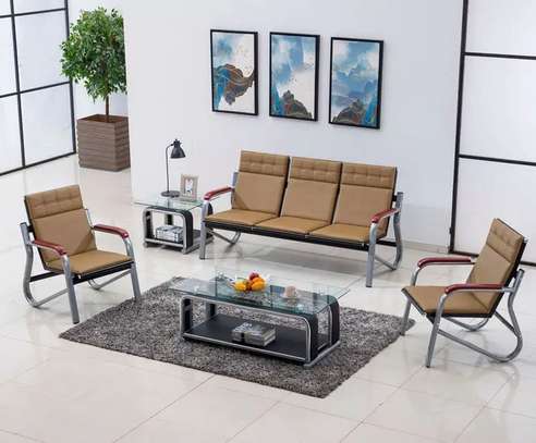 Office Sofa: 5-Person Brown Office Sofa image 6