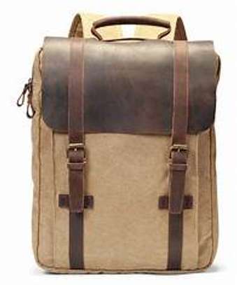 CANVAS AND LEATHER BACKPACK image 2