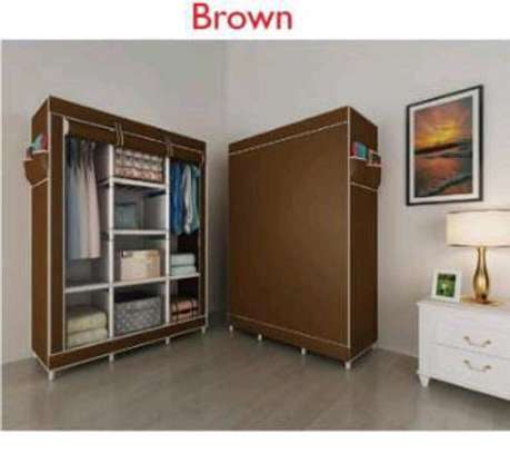 Quality portable wooden and metallic stands wardrobe image 6