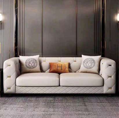 Modern off-white three seater sofa set image 1