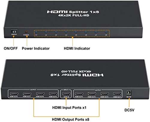 8-Port (1x8) HDMI 1.3 Amplified Powered Splitter image 3