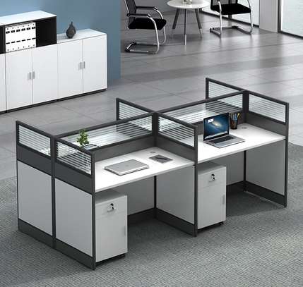 Office Desk : Modern Workstation of 4 with Open Space image 4