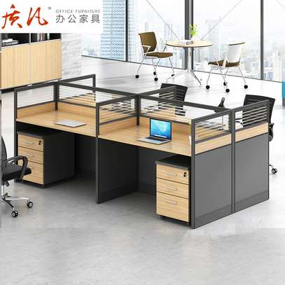 Office Desk: Commercial Office 4-Seater Workstation image 3